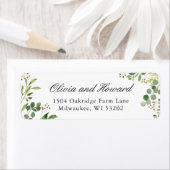 水色ユーカリの緑の葉葉の ラベル (インサイチュ)