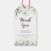 水色ユーカリの緑結婚園ありがとう ギフトタグ (正面)