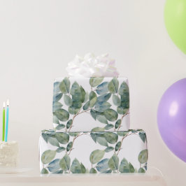 水色ユーカリの繊細な柔らかい葉の緑 ラッピングペーパー