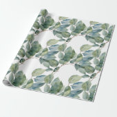 水色ユーカリの繊細な柔らかい葉の緑 ラッピングペーパー (アンロールド)