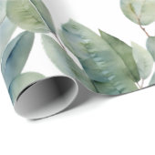 水色ユーカリの繊細な柔らかい葉の緑 ラッピングペーパー (ロールコーナー)