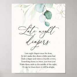水色ユーカリエレガントプトゥスレイトナイトオムツ ポスター