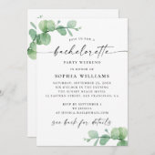 水色ユーカリバチェロレッテ週末 招待状 (正面/裏面)