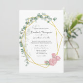 水色ユーカリバラ幾何結婚体 招待状 (スタンド正面)