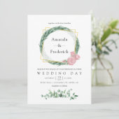 水色ユーカリバラ幾何結婚体 招待状 (スタンド正面)