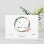 水色ユーカリバラ幾何結婚体 招待状 (スタンド正面)