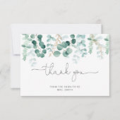 水色ユーカリブライダルシャワーサンキューカード カード (正面)