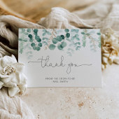水色ユーカリブライダルシャワーサンキューカード カード