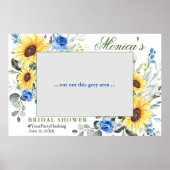 水色ユーカリブライダルシャワーフォトフレーム ポスター (正面)