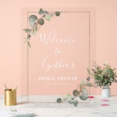 水色ユーカリブライダルシャワー歓迎 アクリルサイン (ウェディング)