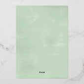 水色ユーカリブライダルシャワー金ゴールド 箔招待状 (裏面)