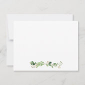 水色ユーカリプスグリーンパーソナライズされた金ゴールド ノートカード (裏面)