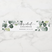 水色ユーカリプスグリーンリーブライダルシャワーの恩恵 ペットボトルラベル (シングルラベル)