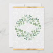 水色ユーカリプスグリーンリーリース結婚ズ 招待状 (裏面)