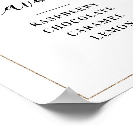 水色ユーカリプタケーキのフレーバーの標識 ポスター (角)