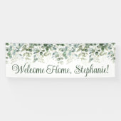 水色ユーカリプタスグリーンリーウェルカムホームロング 横断幕 (横)