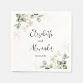 水色ユーカリプタスグリーン結婚リーズナプキン スタンダードカクテルナプキン (正面)