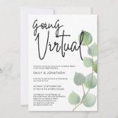 水色ユーカリプタススクリプトバーチャル結婚ズ 招待状 (正面)