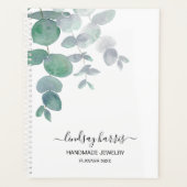 水色ユーカリプタスパーソナライズされたジュエラー2025 プランナー手帳 (正面)