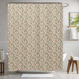 水色ユーカリプタスベリー植物性クリスマス シャワーカーテン