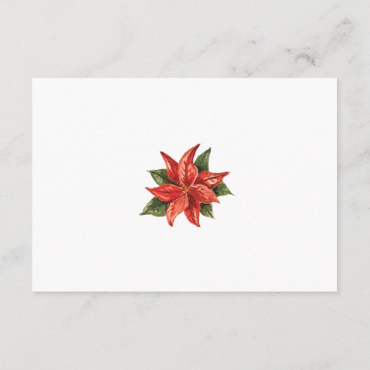 水色ユーカリプタスホリデーウェディングRSVPカード エンクロージャーカード (裏面)