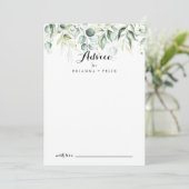水色ユーカリプタス結婚グリーンリーアドバイスカード アドバイスカード (スタンド正面)