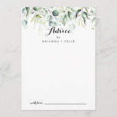 水色ユーカリプタス結婚グリーンリーアドバイスカード アドバイスカード (正面)