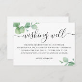 水色ユーカリプタス結婚スクリプトの願い井戸 エンクロージャーカード (正面/裏面)