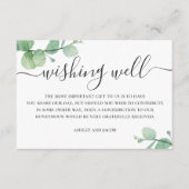 水色ユーカリプタス結婚スクリプトの願い井戸 エンクロージャーカード (正面)