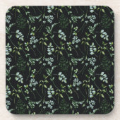 水色ユーカリプタス緑葉色 コースター (正面)