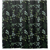 水色ユーカリプタス緑葉色 シャワーカーテン (正面)