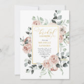 水色ユーカリプテスダスティバラブライダルシャワー 招待状 (正面)