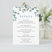水色ユーカリプトゥスウェディングレセプション詳細 エンクロージャーカード (スタンド正面)