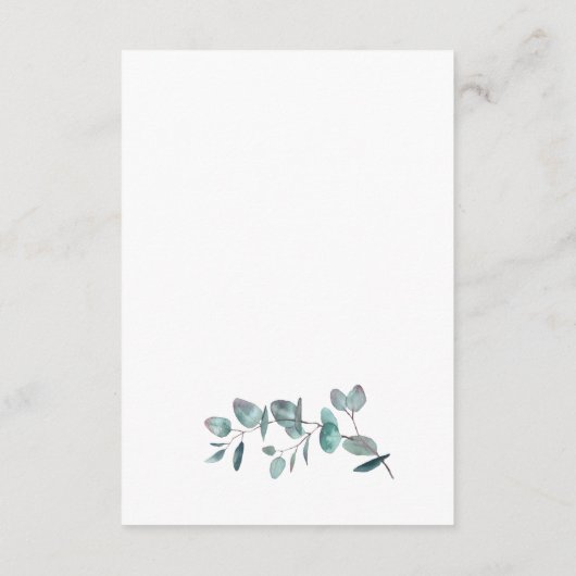 水色ユーカリプトゥスウェディングレセプション詳細 エンクロージャーカード (裏面)