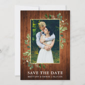 水色ユーカリプトゥスウッドデイトカードを保存 セーブザデート (正面)