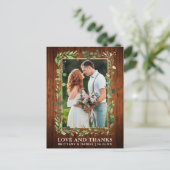 水色ユーカリプトゥスウッド金ゴールドラブ感謝していと ポストカード (スタンド正面)