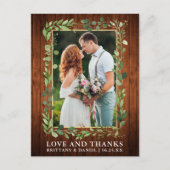 水色ユーカリプトゥスウッド金ゴールドラブ感謝していと ポストカード (正面)