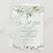 水色ユーカリプトゥスグリーンリーガーデンボタニカル セーブザデート (正面/裏面)