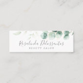 水色ユーカリプトゥスグリーンリー金ゴールド植物学 スキニー名刺 (正面)