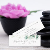 水色ユーカリプトゥスグリーンリー金ゴールド植物学 スキニー名刺