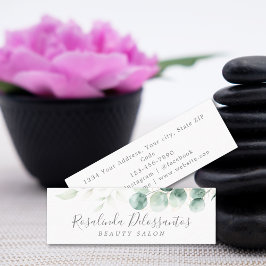 水色ユーカリプトゥスグリーンリー金ゴールド植物学 スキニー名刺