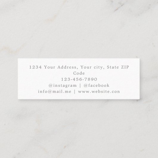 水色ユーカリプトゥスグリーンリー金ゴールド植物学 スキニー名刺 (裏面)