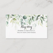 水色ユーカリプトゥスグリーン結婚ズギフトレジストリ エンクロージャーカード (正面)
