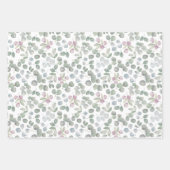 水色ユーカリプトゥスグリーン離れ結婚ズ ラッピングペーパーシート (正面)