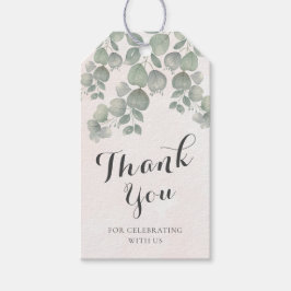 水色ユーカリプトゥスセージ緑&オレンジ結婚ズ ギフトタグ