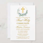 水色ユーカリプトゥスファースト金ゴールド 招待状 (正面)