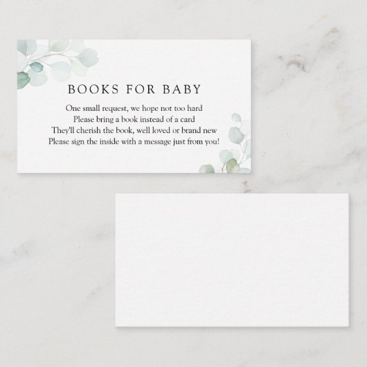 水色ユーカリプトゥスブックスベビー要求エンクロ エンクロージャーカード (正面/裏面)