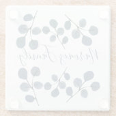 水色ユーカリプトゥスブルー植物手絵を描 ガラスコースター (裏面)