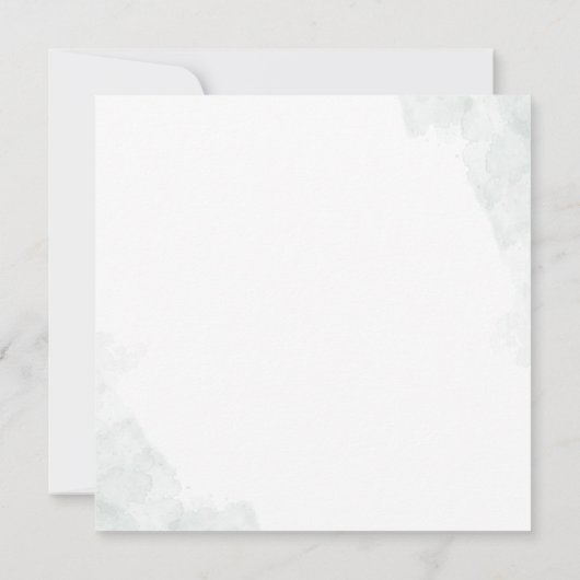 水色ユーカリプトゥスミニマリストブライダルシャワー 招待状 (裏面)