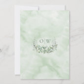 水色ユーカリプトゥスモノグラムセージ結婚グリーン 招待状 (裏面)
